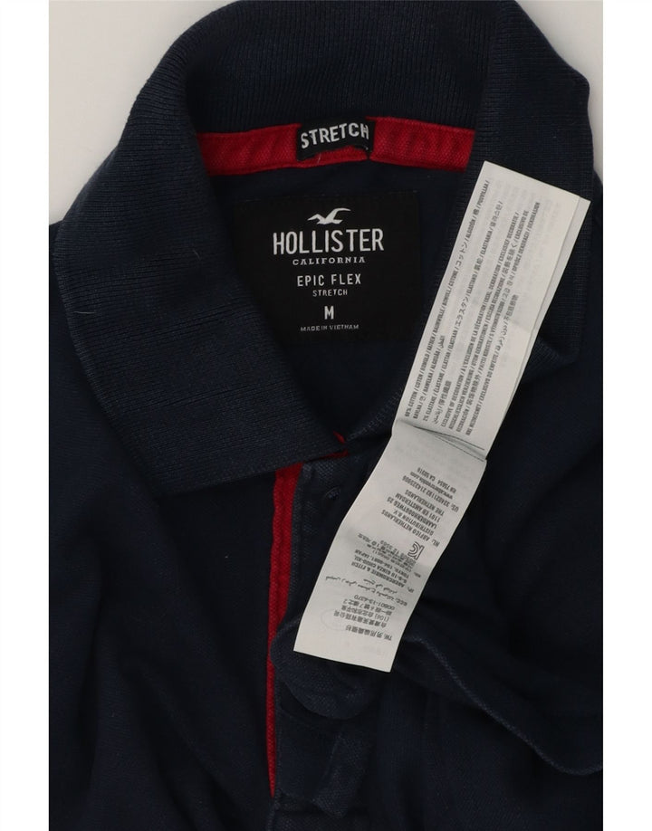 Polo Hollister da uomo in cotone medio blu navy