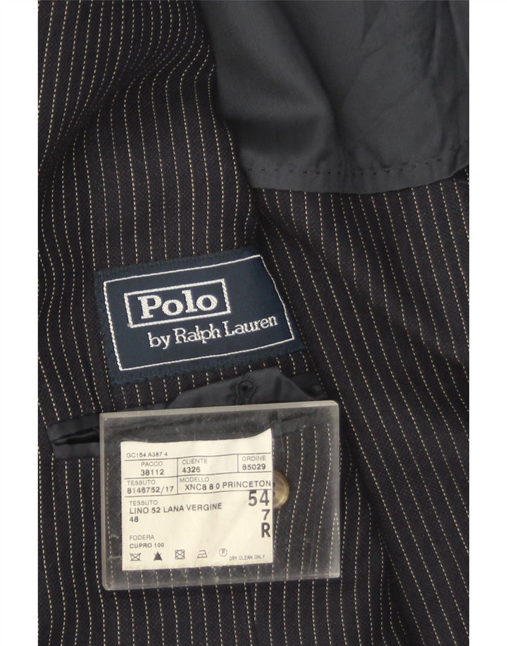 Giacca blazer da uomo Polo Ralph Lauren IT 48 medio blu navy gessato