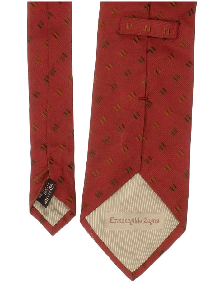 Cravatta Uomo Ermenegildo Zegna Taglia Unica Rossa Seta Geometrica Classica