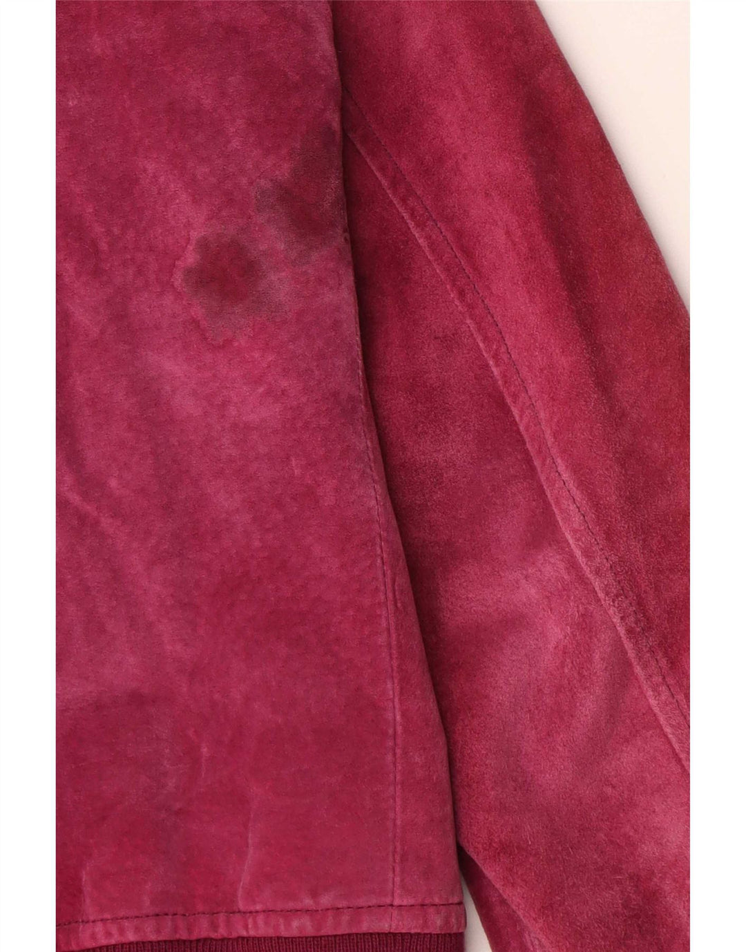 Giubbotto bomber vintage in pelle scamosciata da donna IT 44 in pelle rosa medio