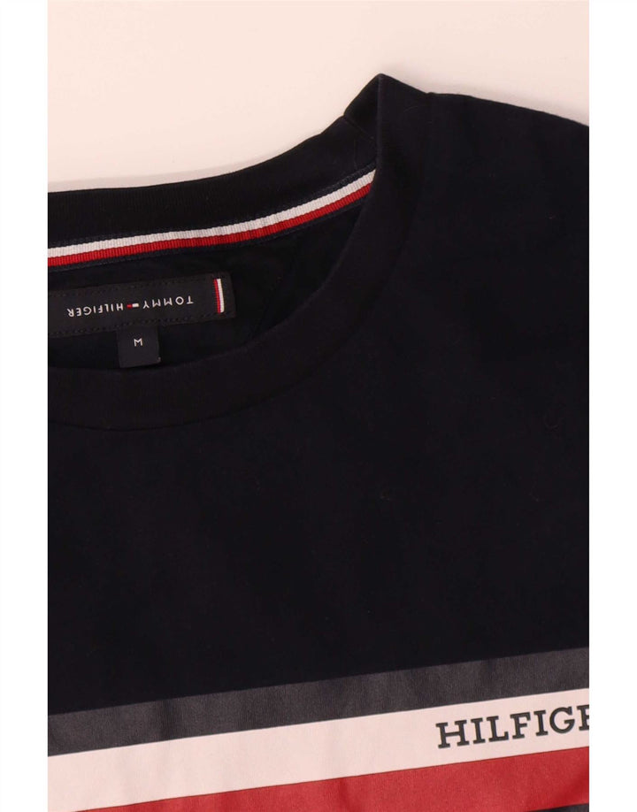 T-shirt da uomo Tommy Hilfiger Top in cotone a righe blu navy medio