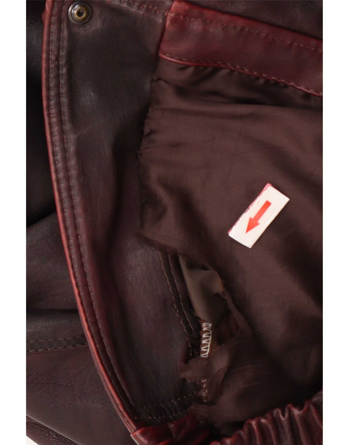 Giacca in pelle vintage da uomo IT 50 grande bordeaux