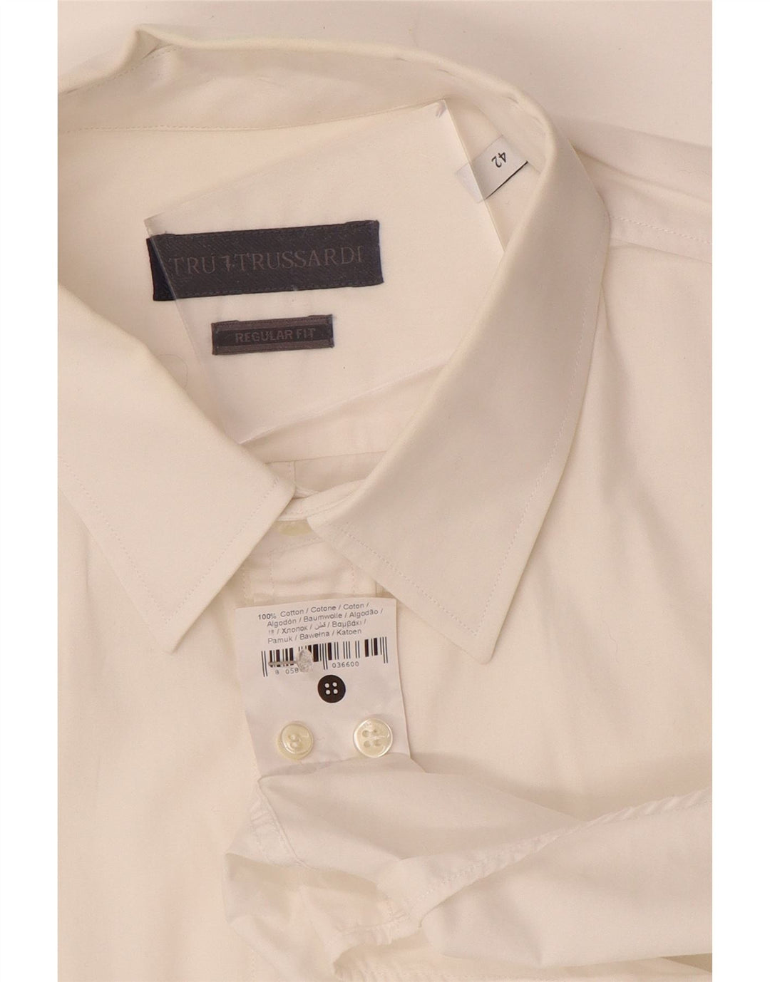 Camicia Uomo TRUSSARDI Taglia 42 Large Cotone Bianco