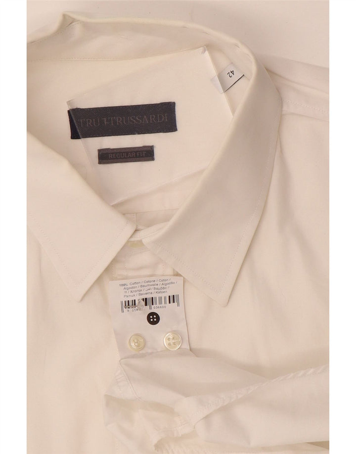 Camicia Uomo TRUSSARDI Taglia 42 Large Cotone Bianco