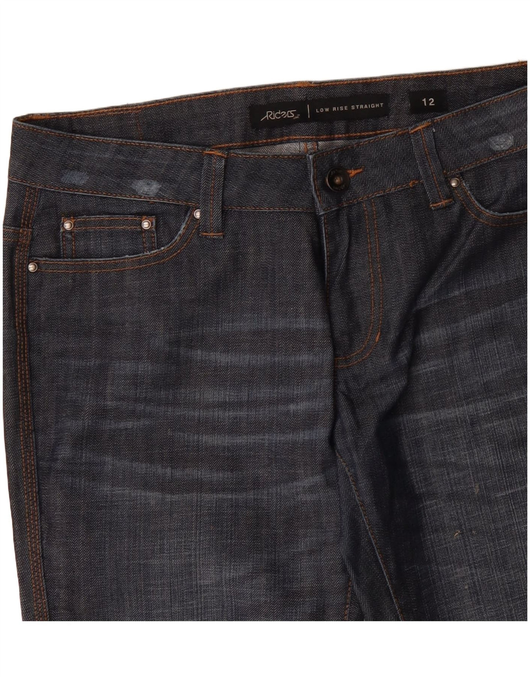 Jeans dritti a vita bassa da donna LEE Riders US 12 Large W34 L33 Blu Navy