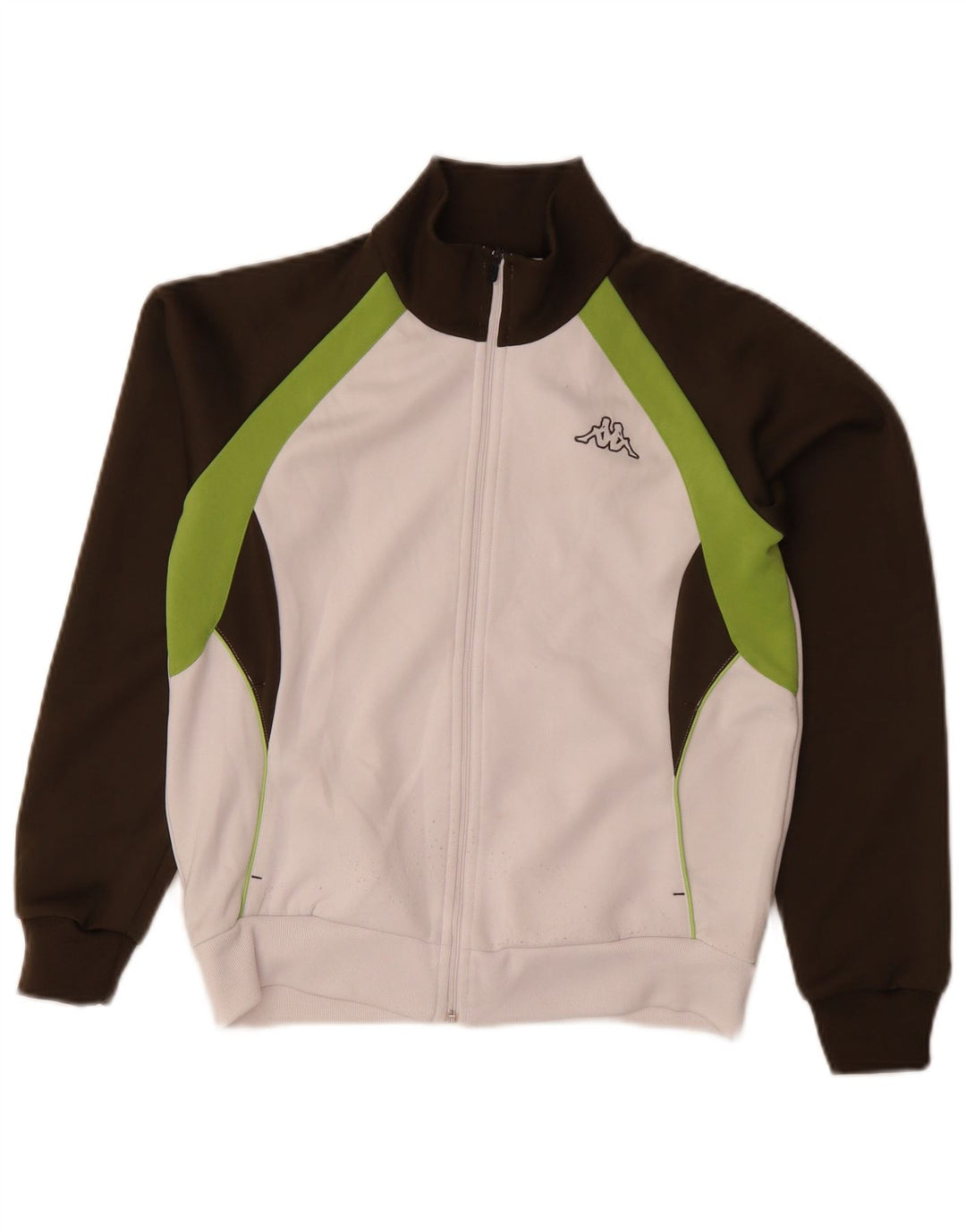 Giacca da tuta da donna Kappa UK 14 Poliestere color block bianco medio