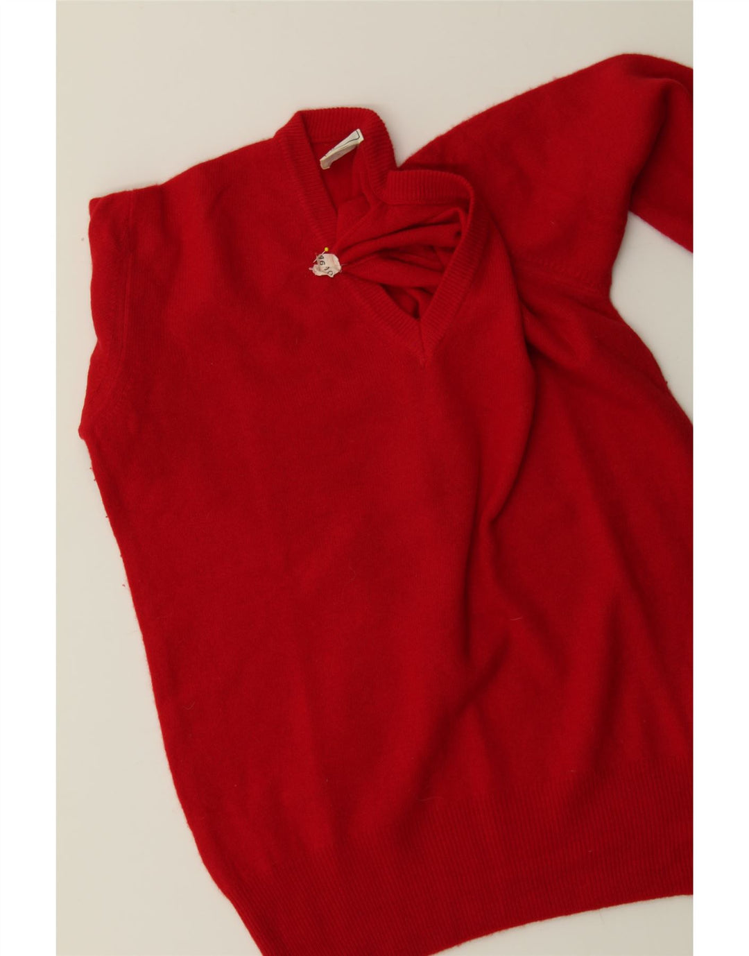 VINTAGE Womens V-Neck Jumper Sweater IT 46 Large Red Vintage Vintage and Second-Hand Vintage from Messina Hembry 