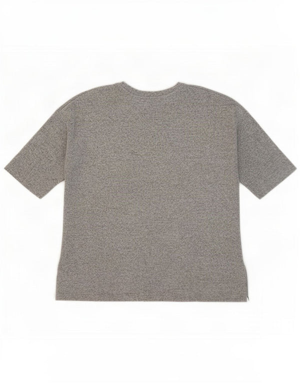 Zara Womens Trafaluc Oversized T-Shirt Top UK 10 Small Grey Flecked