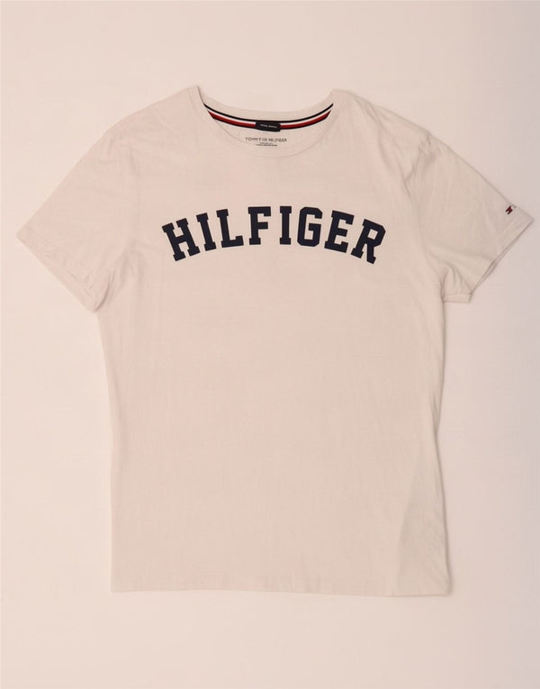 T-shirt grafica da uomo Tommy Hilfiger Top in cotone bianco medio