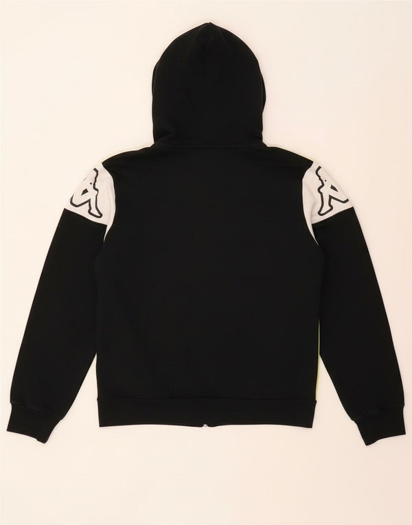 Felpa con cappuccio e zip grafica Kappa per ragazzi 13-14 anni in cotone color block nero