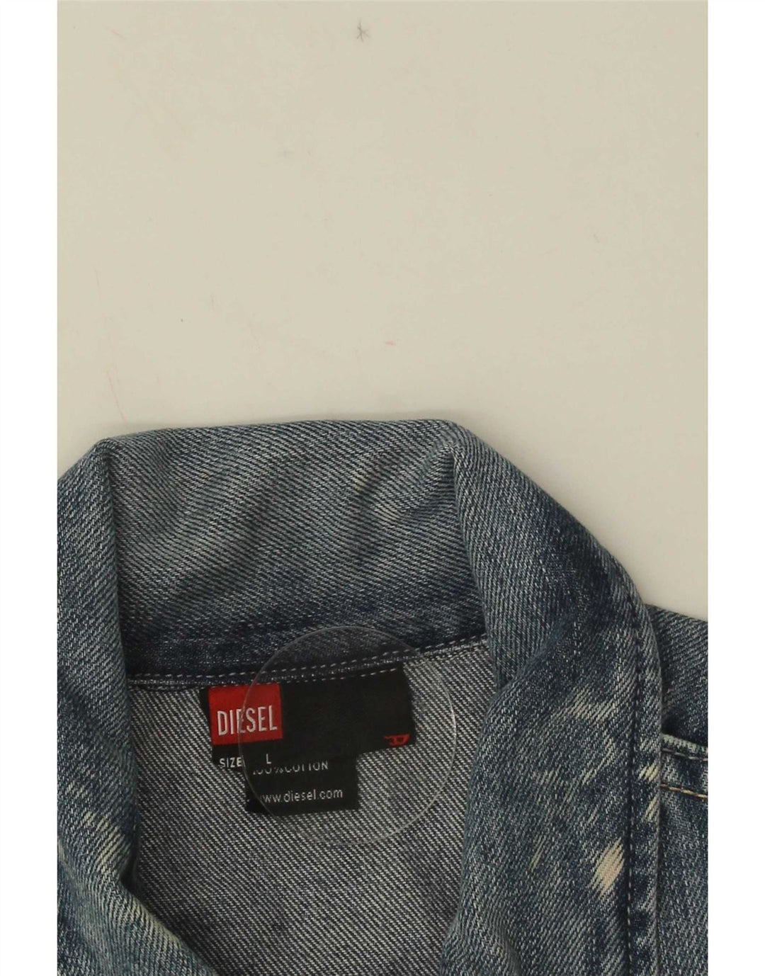 Gilet in denim da uomo Diesel UK 40 grande in cotone blu