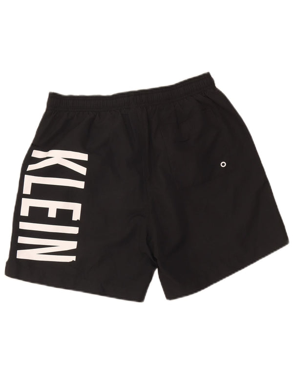Pantaloncini da bagno grafici da uomo Calvin Klein piccoli in poliestere nero