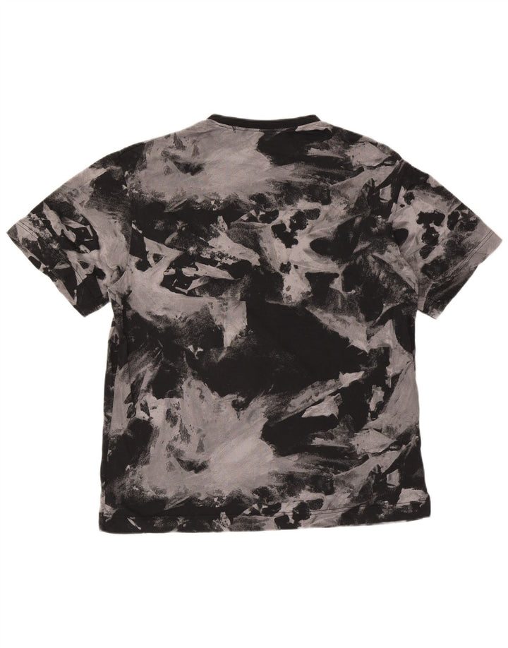 T-shirt Reebok da uomo con motivo astratto, taglia grande, in cotone nero