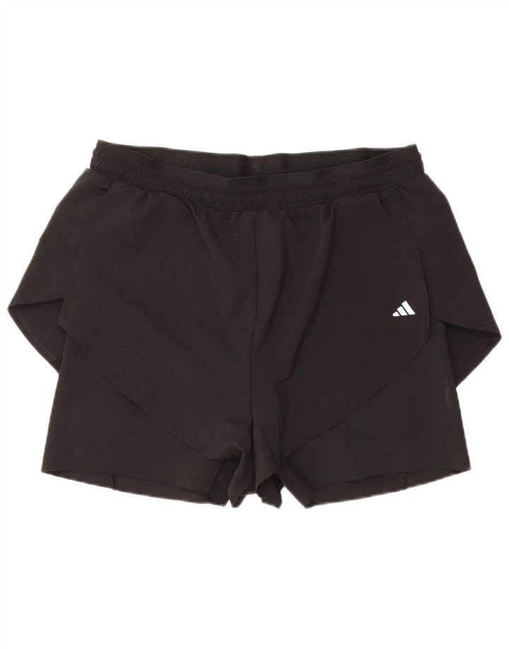 Pantaloncini sportivi ADIDAS vestibilità regolare da donna UK 16/18 grandi neri