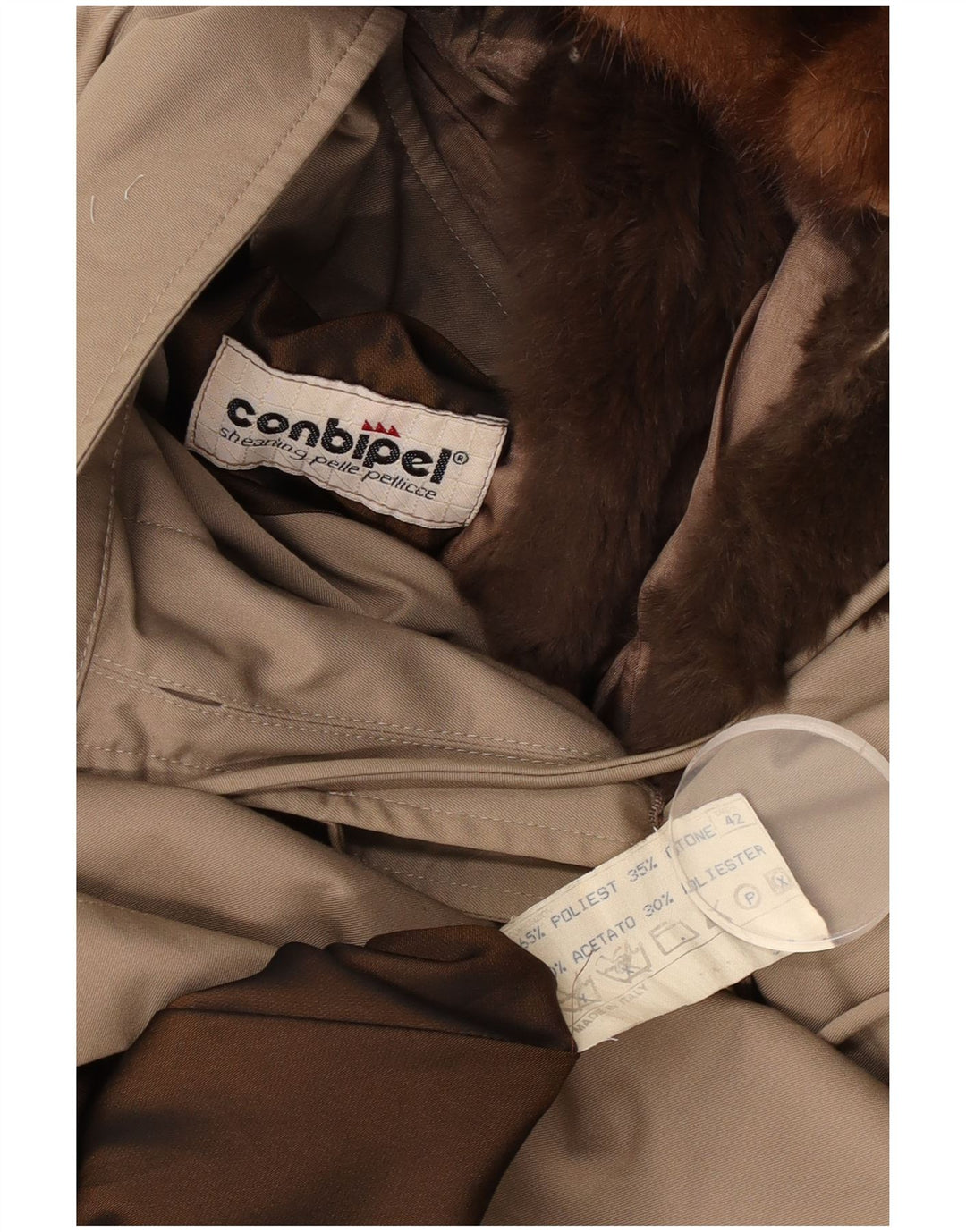 CONBIPEL Cappotto Oversize Donna IT 42 Poliestere Marrone Medio