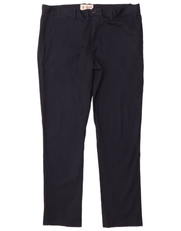 PENGUIN Pantaloni chino slim da uomo W36 L32 Blu navy