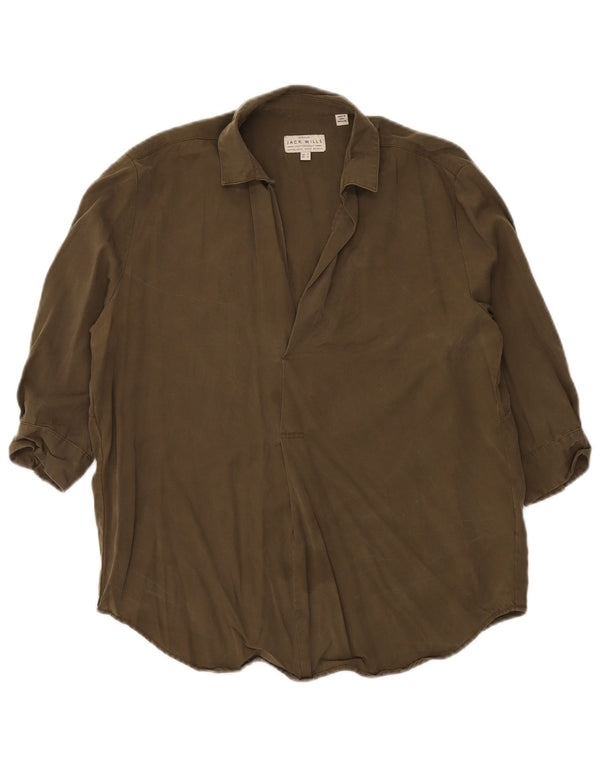 Camicetta oversize da donna Jack Wills con maniche a 3/4 UK 4 XS Khaki Lyocell