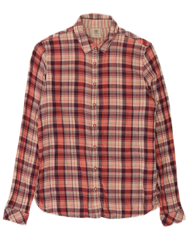 Camicia Timberland da donna vestibilità regolare UK 10 piccolo cotone a quadri rossi