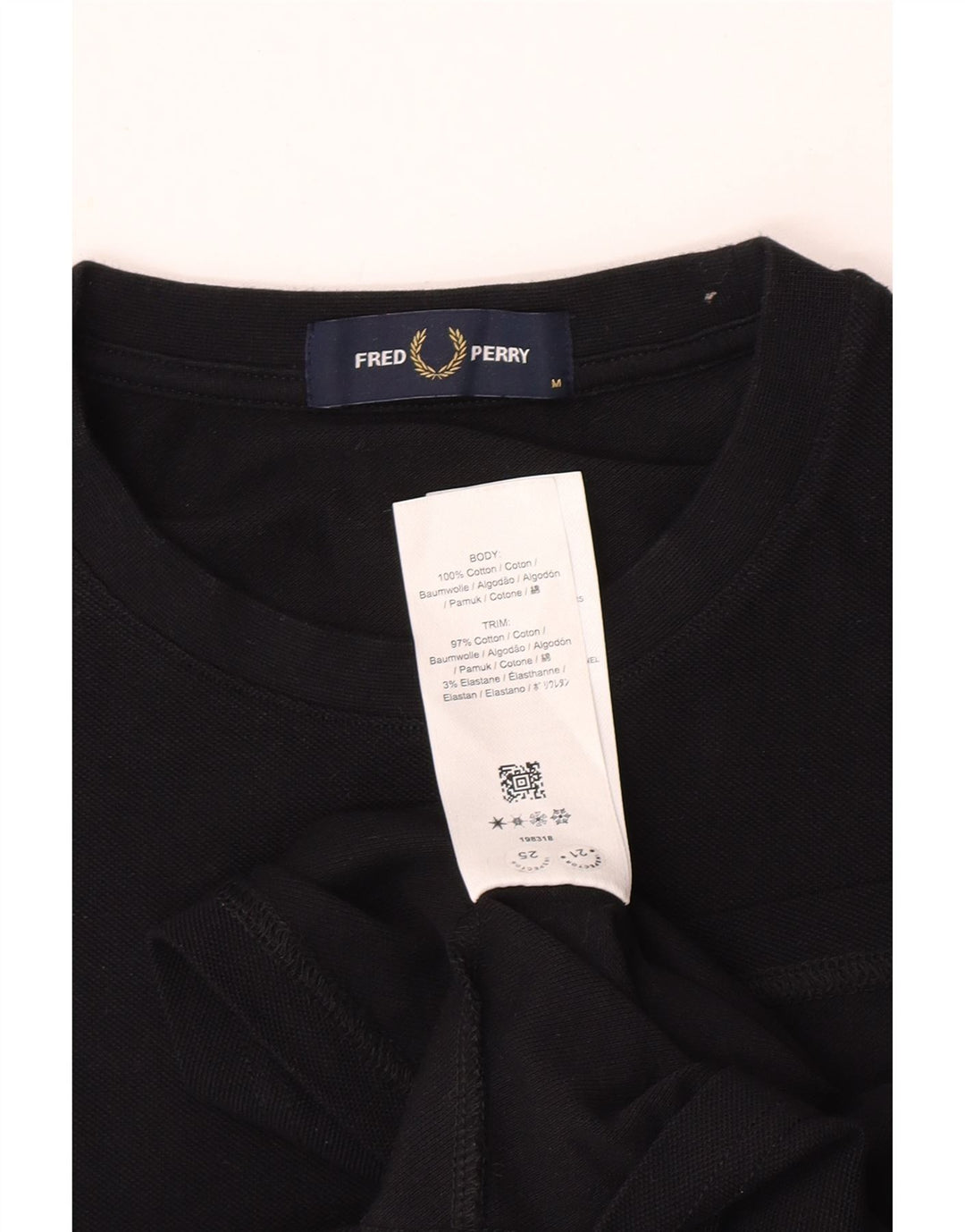 T-shirt da uomo Fred Perry Top in cotone color block medio nero