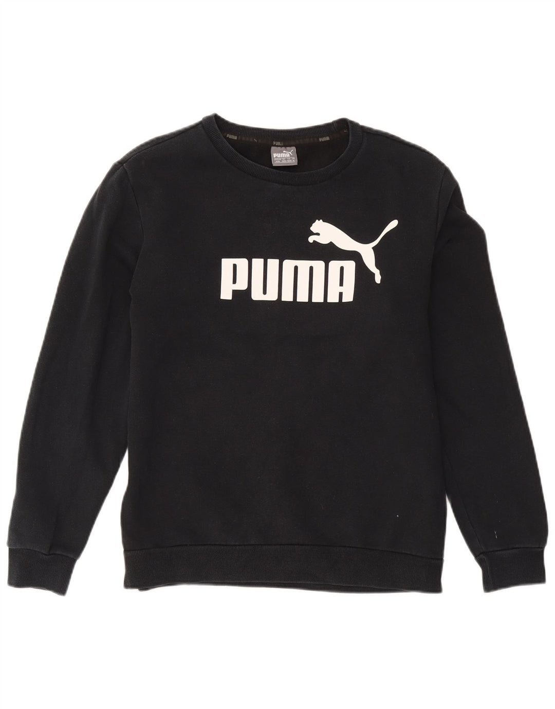 Felpa grafica da uomo Puma Felpa media in cotone nero
