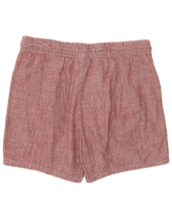Pantaloncini casual da donna Little Kathmandu UK 12 Medium W32 Canapa gessata rossa