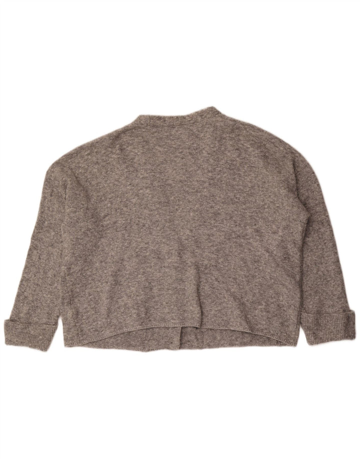 Maglione cardigan oversize da donna Marks & Spencer UK 18 XL grigio chiazzato