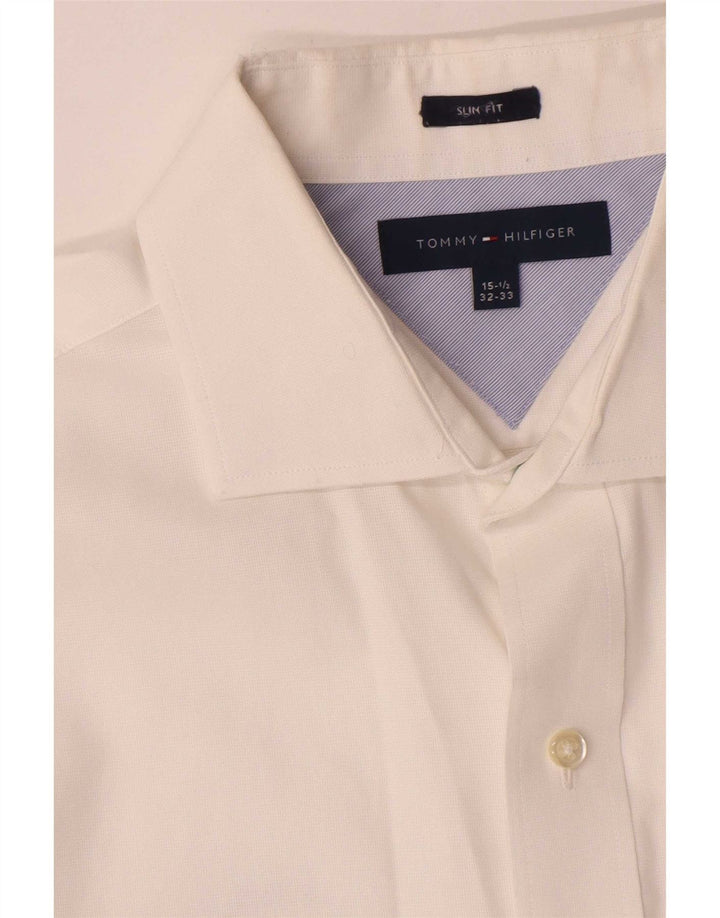 Camicia slim fit da uomo Tommy Hilfiger taglia 15 1/2 media bianca