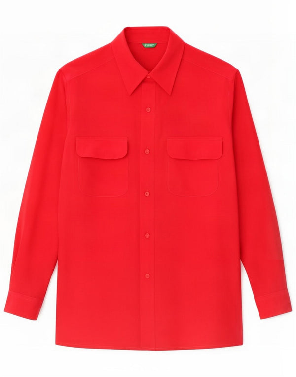 Benetton Camicetta oversize da donna UK 10 Small Red Silk