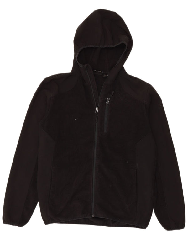 Giacca in pile con cappuccio Reebok da uomo UK 38 Medium Nero Poliestere