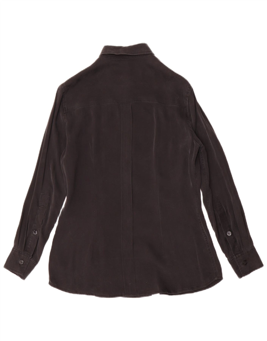 Camicetta camicia vintage da donna UK 12 media nera