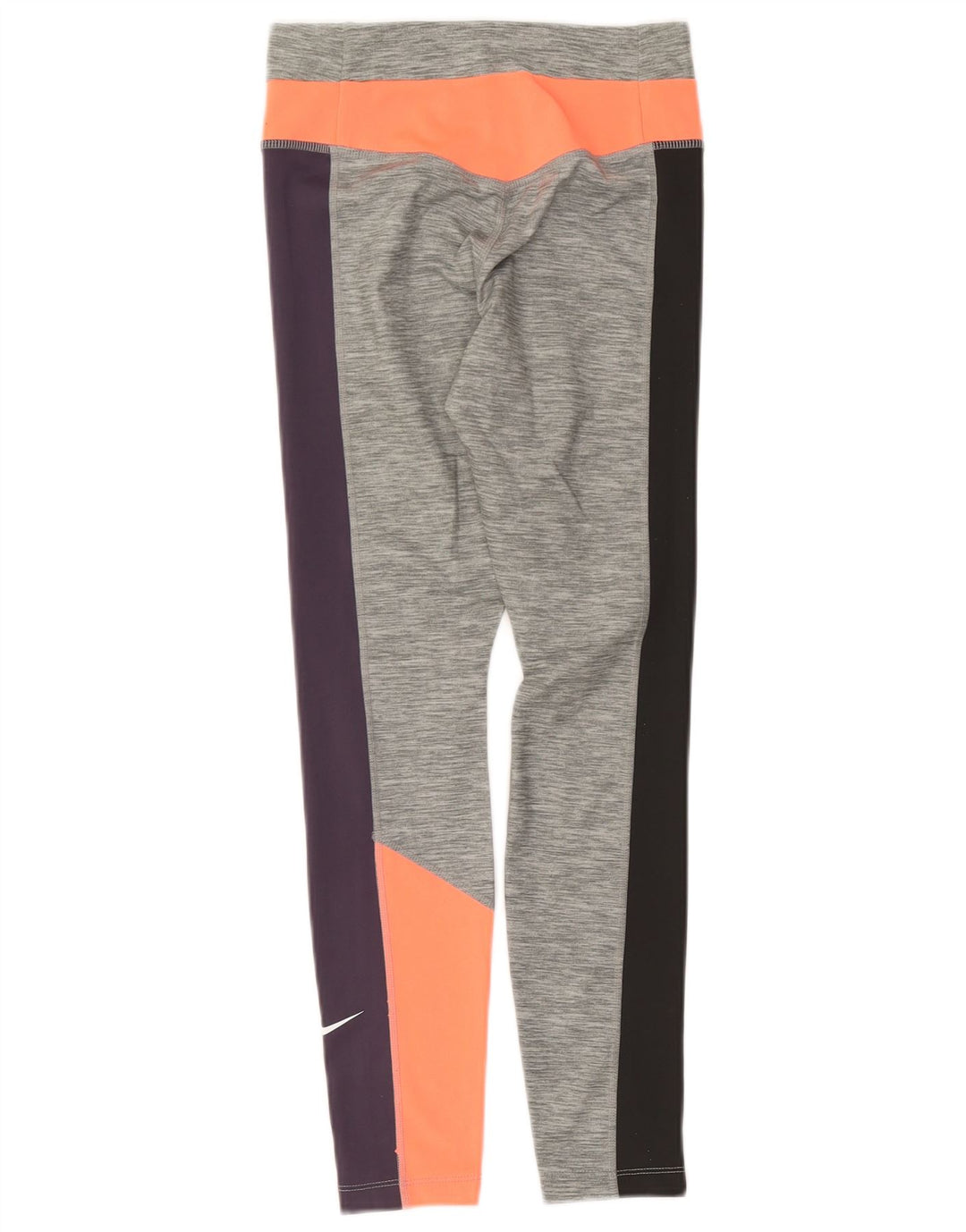 Leggings Nike Dri Fit da donna UK 10 Small Grigio Colourblock in poliestere