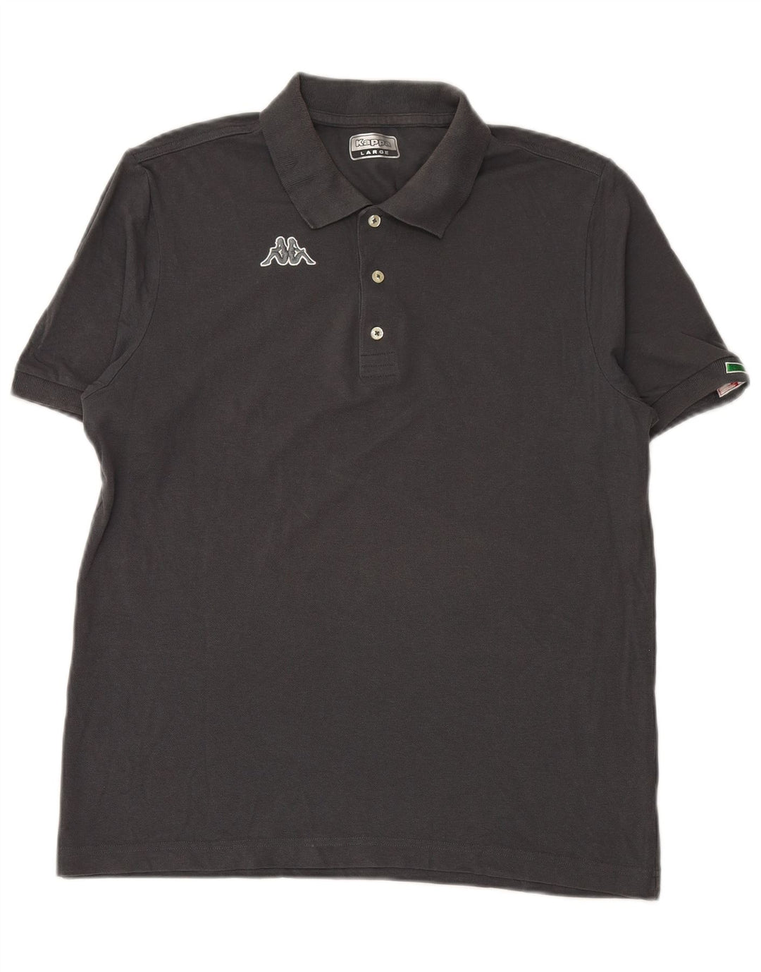 KAPPA Mens Polo Shirt Large Grey Cotton