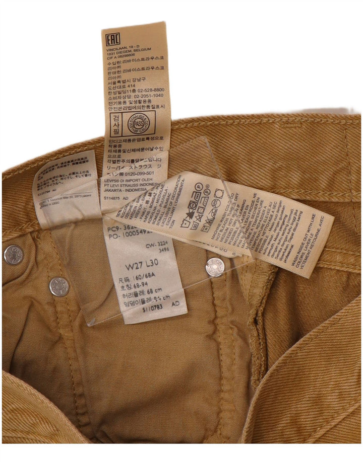 LEVI'S Pantaloni casual a vita alta 501 da donna W27 L30 in cotone marrone