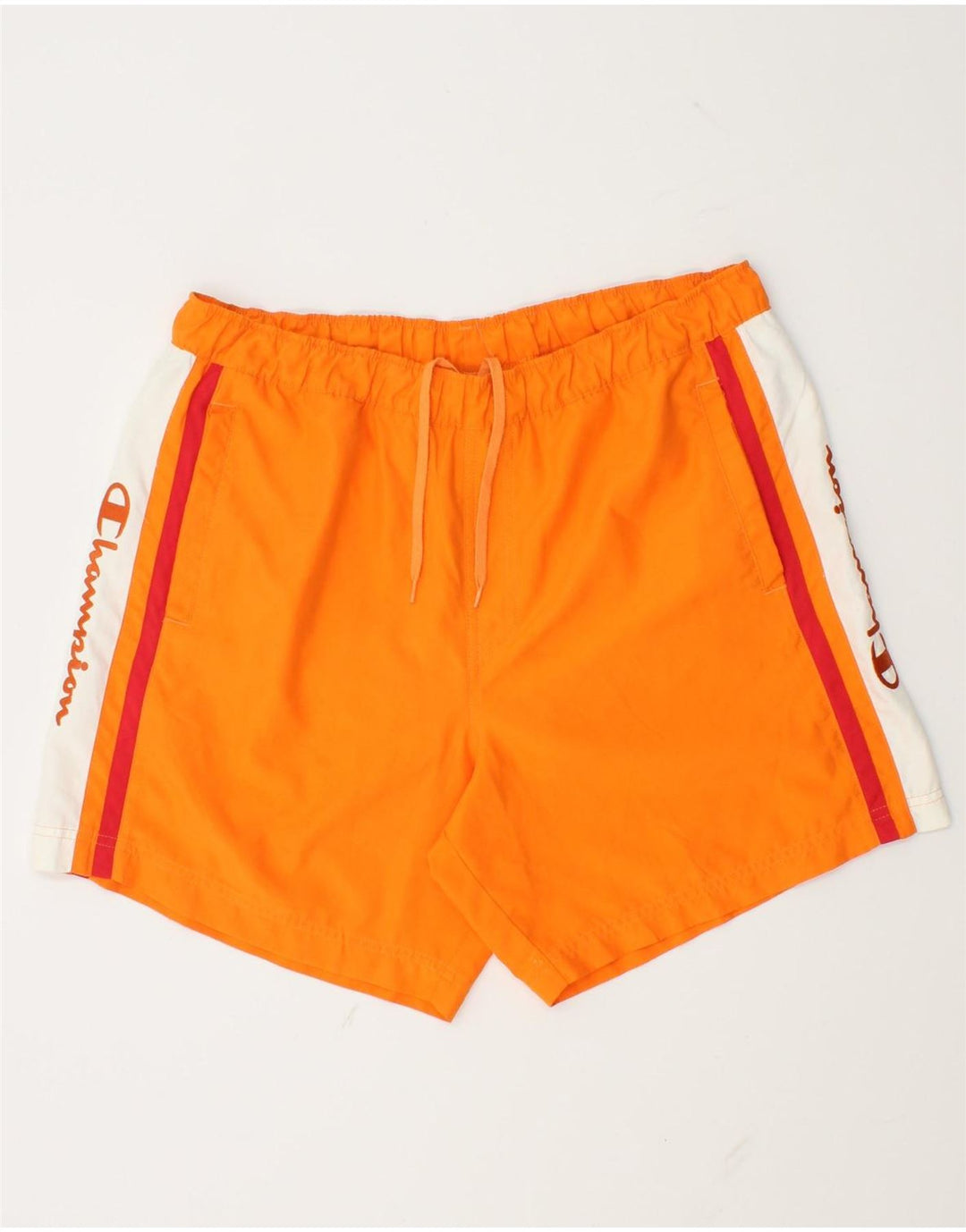 Pantaloncini da bagno grafici da uomo Champion, grandi, in poliestere color block arancione