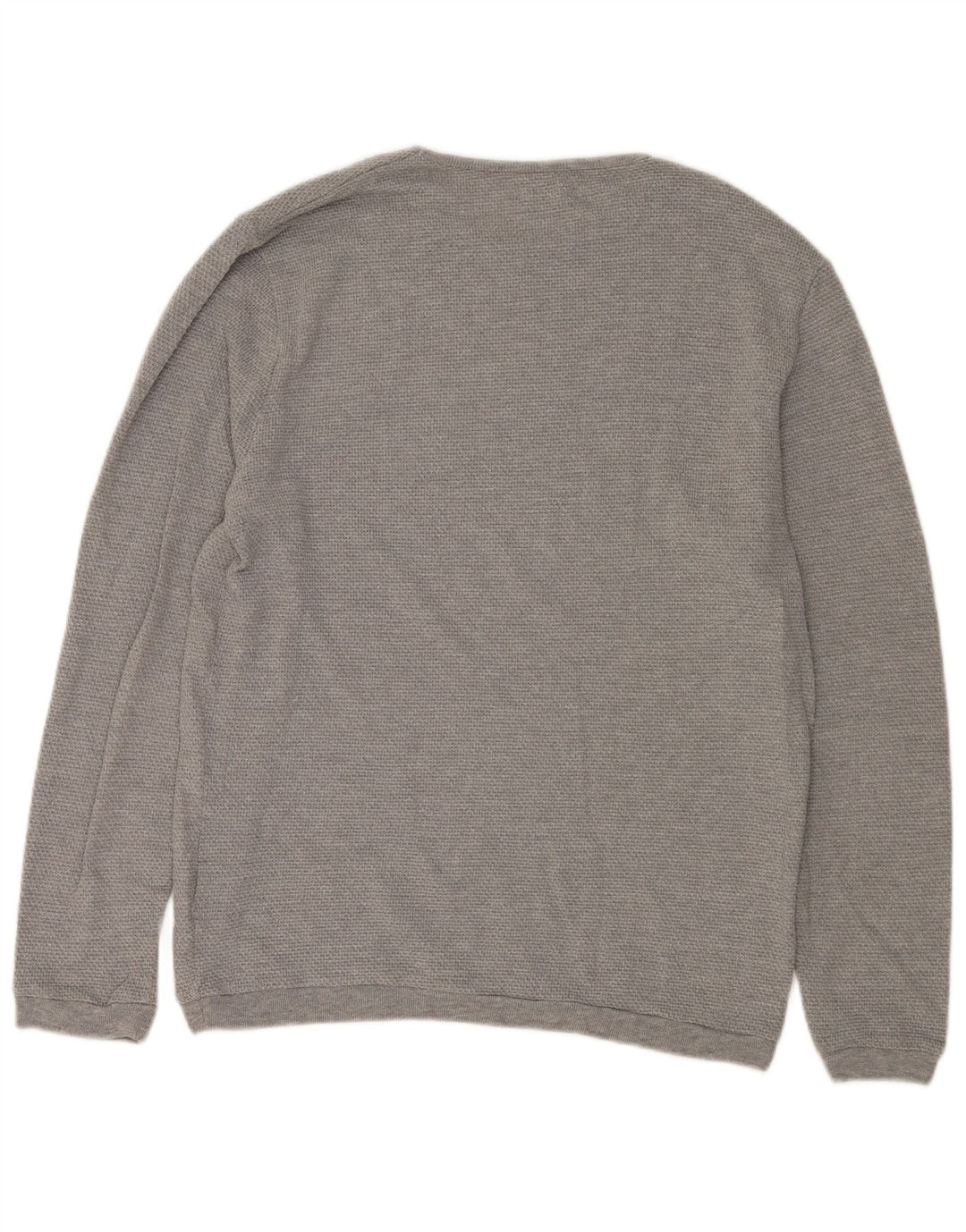 Maglione maglione girocollo da uomo Zara grande in cotone grigio