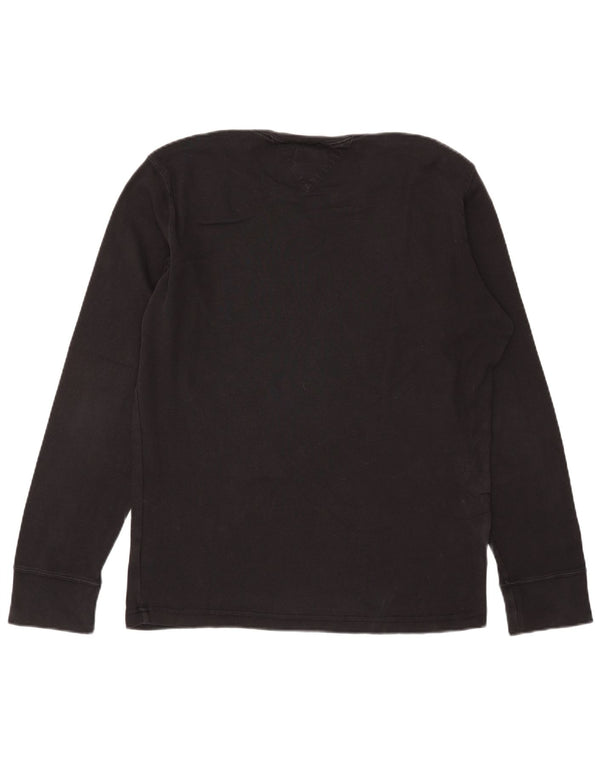 Tommy Hilfiger Uomo Top Manica Lunga Grande Cotone Nero