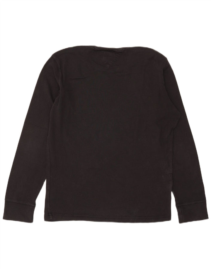 Tommy Hilfiger Uomo Top Manica Lunga Grande Cotone Nero