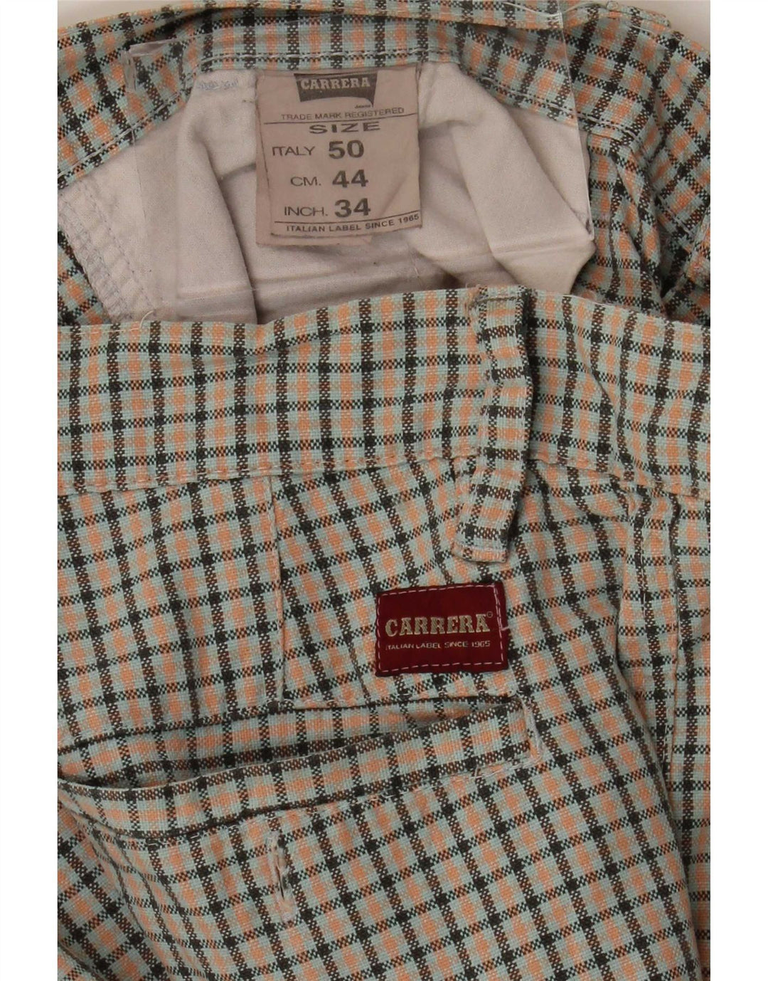 Pantaloncini chino da uomo Carrera IT 50 Large W34 cotone a quadretti multicolore