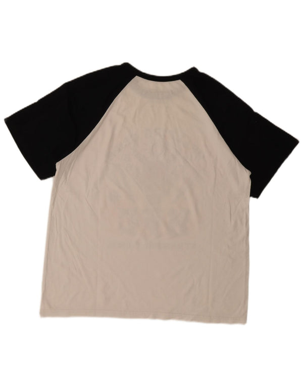 T-shirt grafica da uomo Pull & Bear Top grande in cotone color block bianco