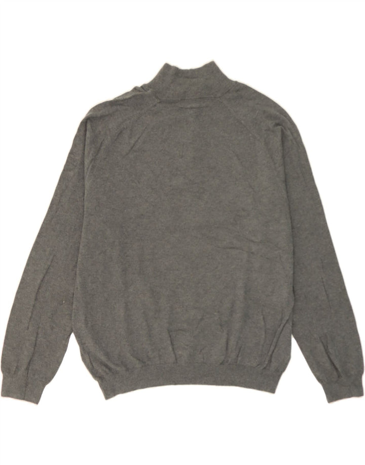 EDDIE BAUER Mens Zip Neck Jumper Sweater Large Grey Cotton Vintage Eddie Bauer and Second-Hand Eddie Bauer from Messina Hembry 