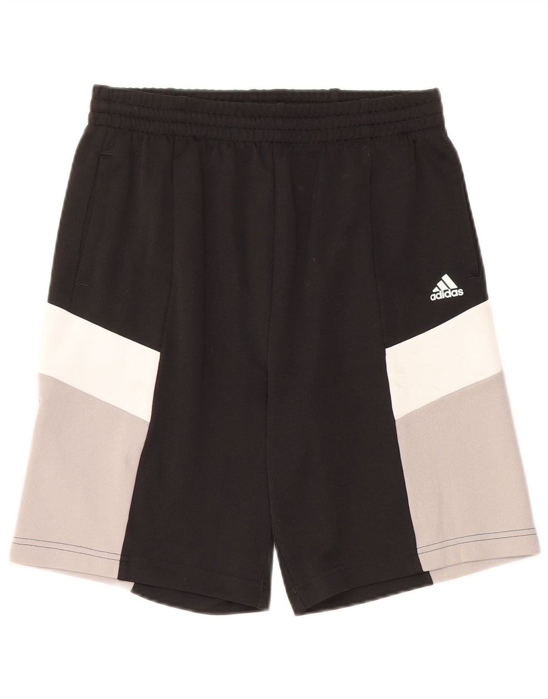 Pantaloncini sportivi Adidas da ragazzo 13-14 anni in poliestere color block nero
