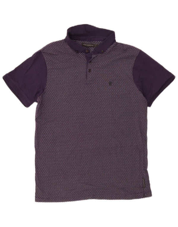 Polo da uomo French Connection grande cotone a righe viola