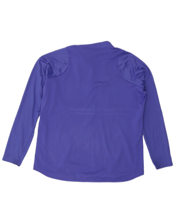 NIKE Top da tuta pullover con zip e collo Dri Fit da uomo XL blu poliestere