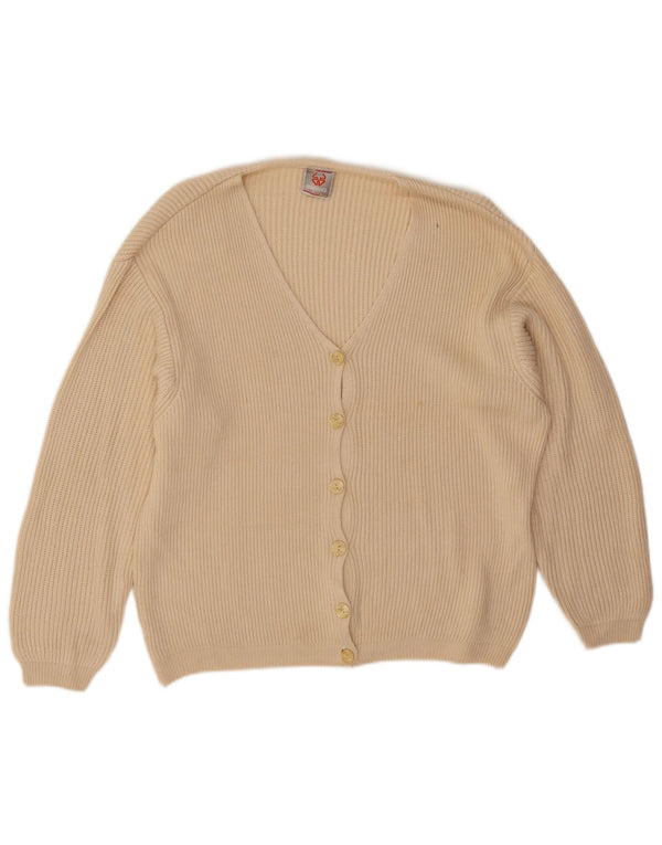 Stefanel Womens Oversized Cardigan Sweater UK 14 Medium Beige Viscose
