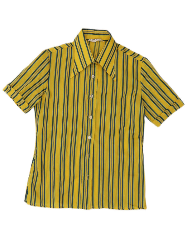 Camicia a maniche corte da donna Belmonte IT 44 a righe gialle medie