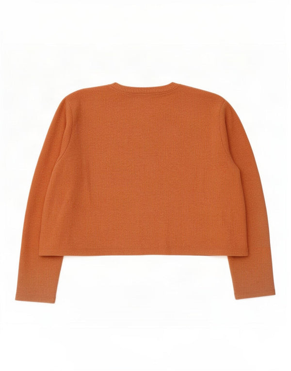 Top corto da donna Zara manica lunga UK 16 grande arancione