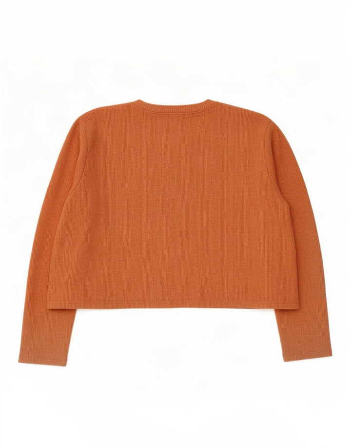 Top corto da donna Zara manica lunga UK 16 grande arancione