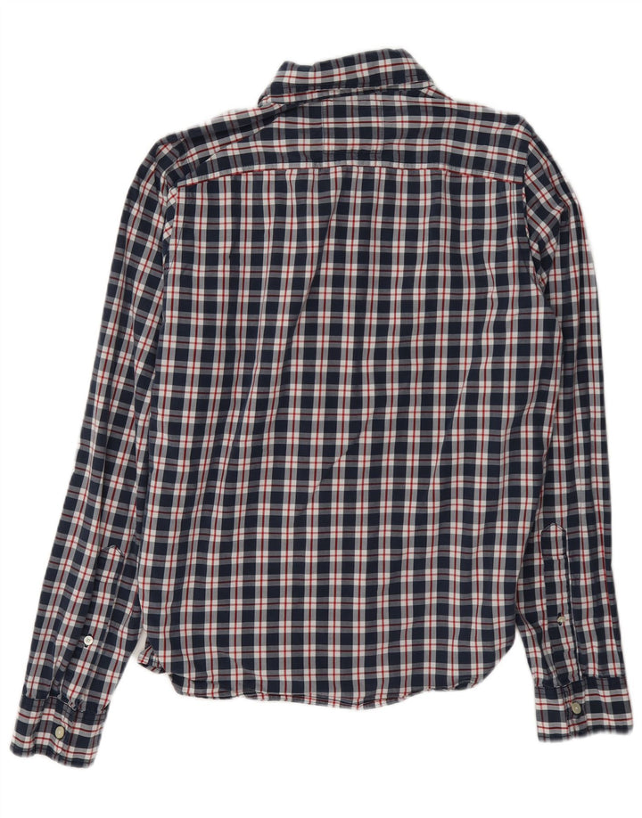 Camicia Hollister da uomo in cotone a quadri blu navy medio