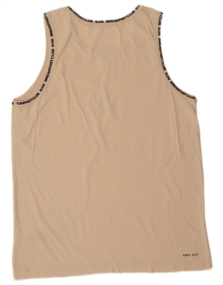 Canotta grafica Jordan Dri Fit da uomo in cotone beige medio