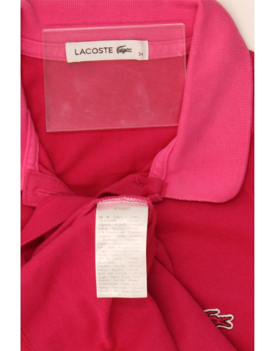 LACOSTE Womens Polo Shirt Size 34 Small Pink Cotton Vintage Lacoste and Second-Hand Lacoste from Messina Hembry 